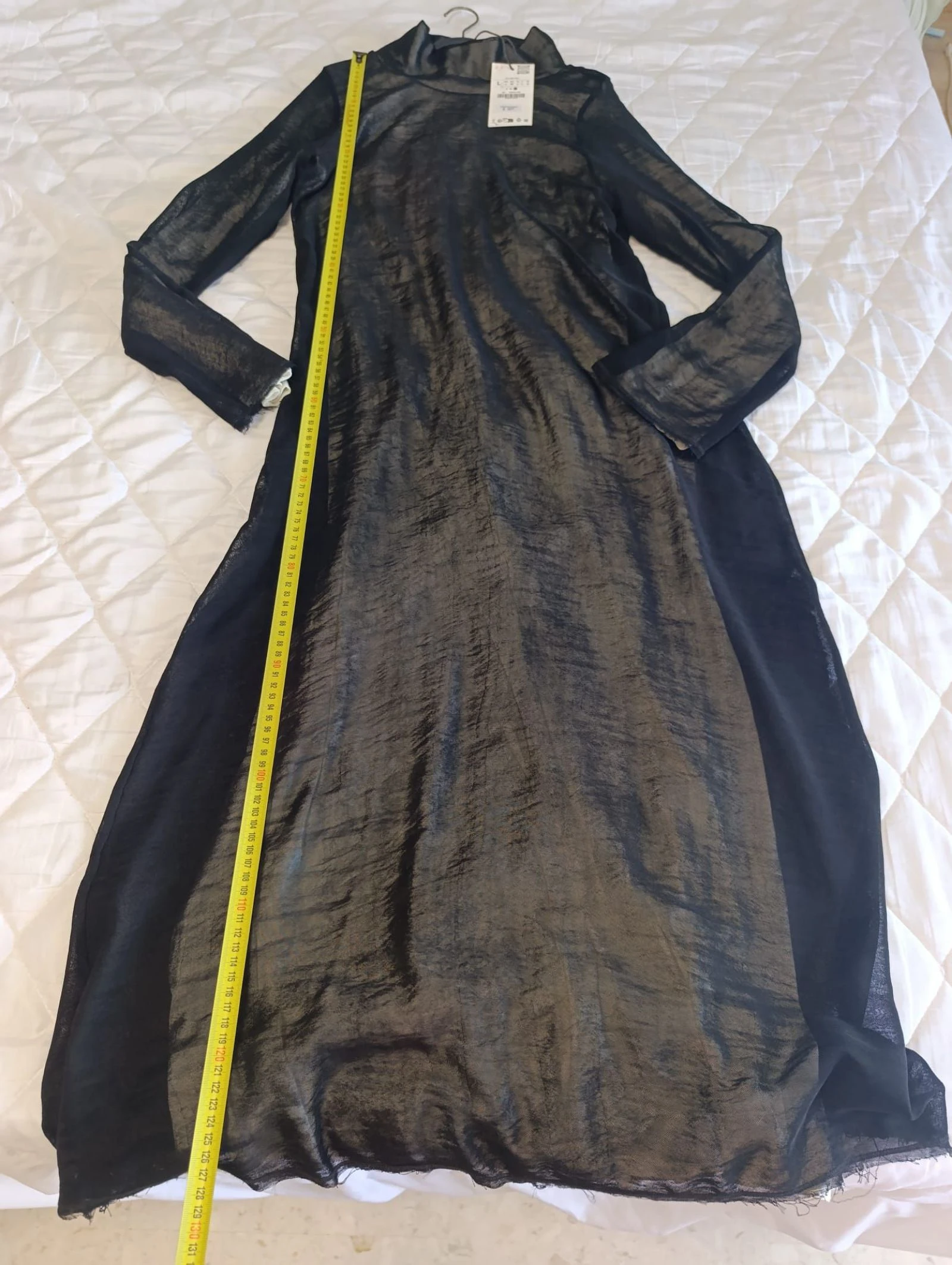 Vestido Zara largo combinado duplo tecido tamanho L – photo 14